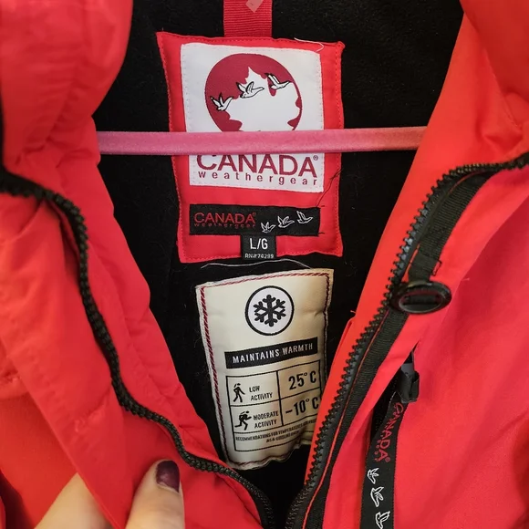 Canada Weather Women Size L Gear Triple Goose Full Zip Winter Jacket Parka Coat - Picture 5 of 11